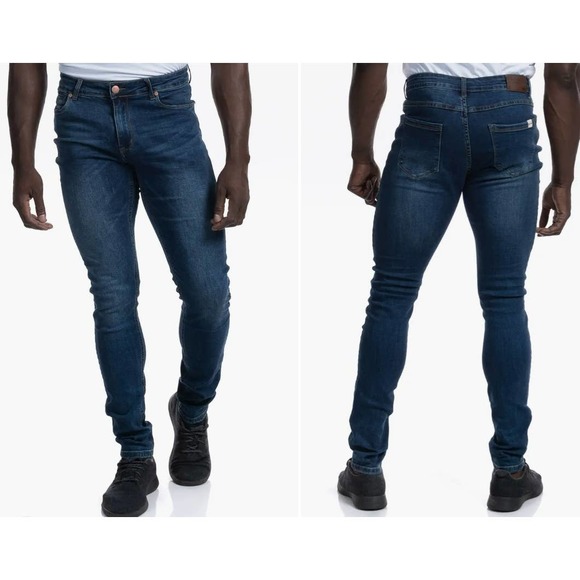 BARBELL APPAREL Skinny Straight Athletic Fit Stretch Medium Wash Jeans Men's 32 - Picture 3 of 16